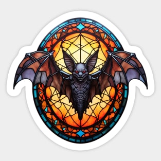 Stained Glass Halloween Bat Sticker